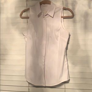 White collared sleeveless top